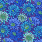 Artistic Quilts with Color Fabric Philip Jacobs for the Kaffe Fassett Collective Cactus Flower - Blue SKU# PWPJ096.BLUE SHIPPING JUNE 2021