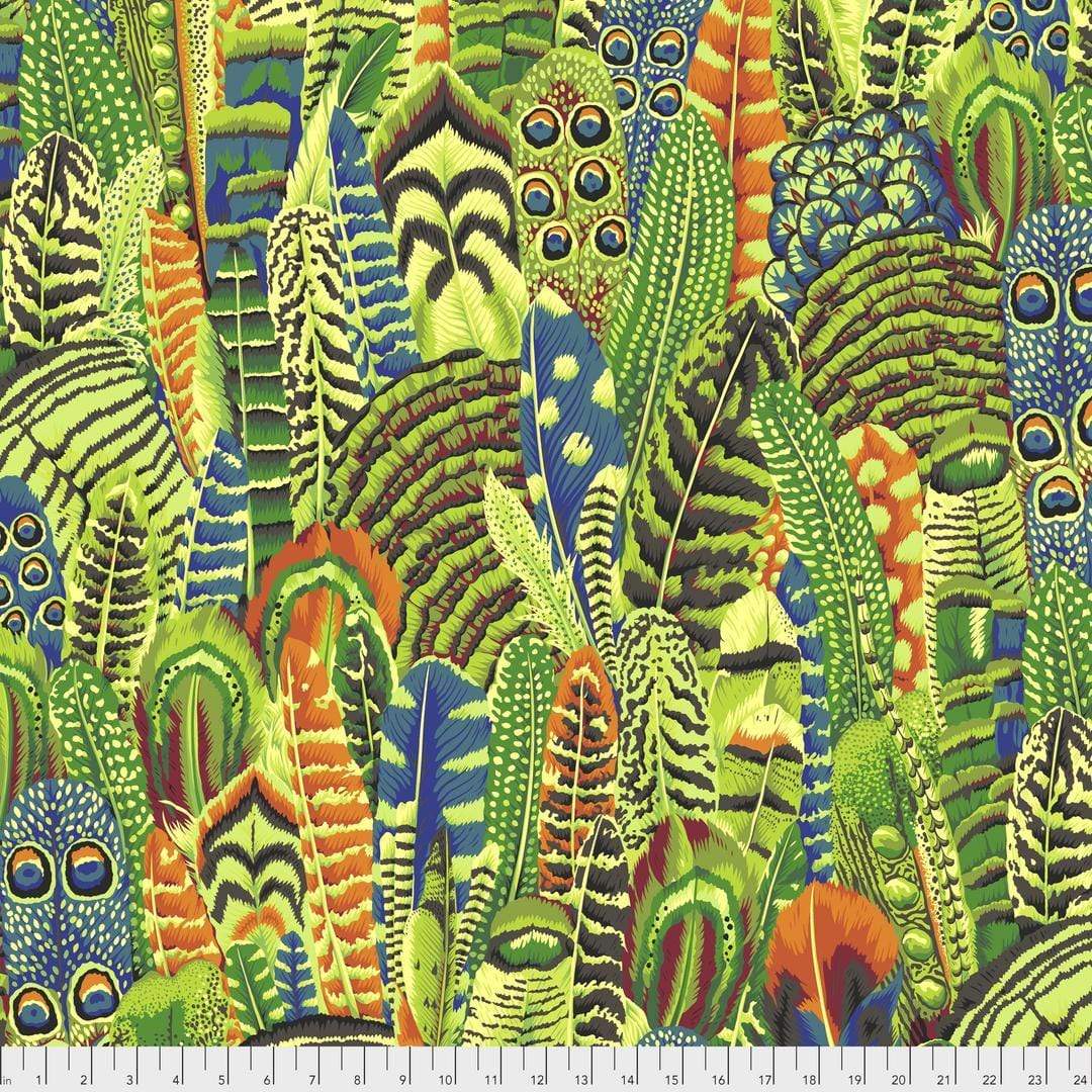 Artistic Quilts with Color Fabric Philip Jacobs for the Kaffe Fassett Collective - Feather - LIME SKU# PWPJ055.LIME
