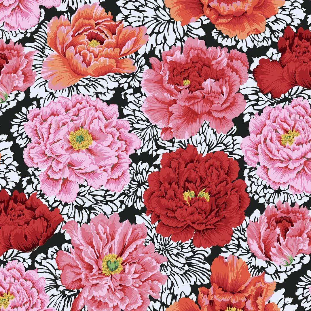 Artistic Quilts with Color Fabric Philip Jacobs for the Kaffe Fassett Collective February 2021 Brocade Peony - Crimson SKU# PWPJ062.CRIMSON