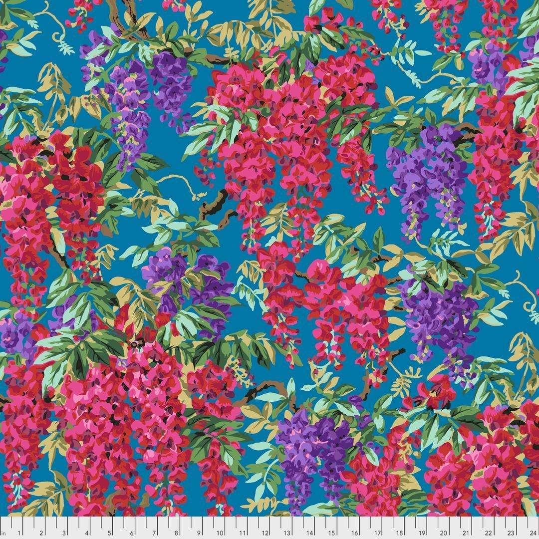 Artistic Quilts with Color Fabric Philip Jacobs for the Kaffe Fassett Collective Wisteria - Teal SKU# PWPJ102.TEAL