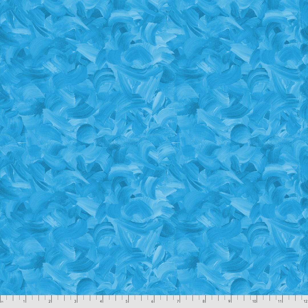 Artistic Quilts with Color Fabric SUE PENN - FLUORISH - IMPASTO BLUE SKU# PWSP035.BLUE: SHIPPING SEPTEMBER 2021