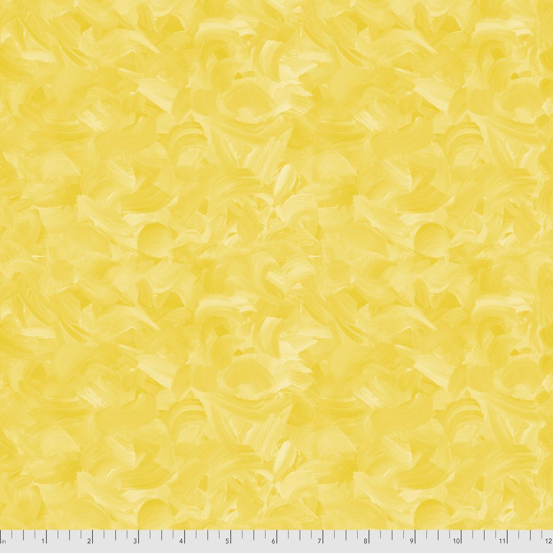 Artistic Quilts with Color Fabric SUE PENN - FLUORISH - IMPASTO YELLOW PERFECT SKU# PWSP035.YELLOW: SHIPPING SEPTEMBER 2021