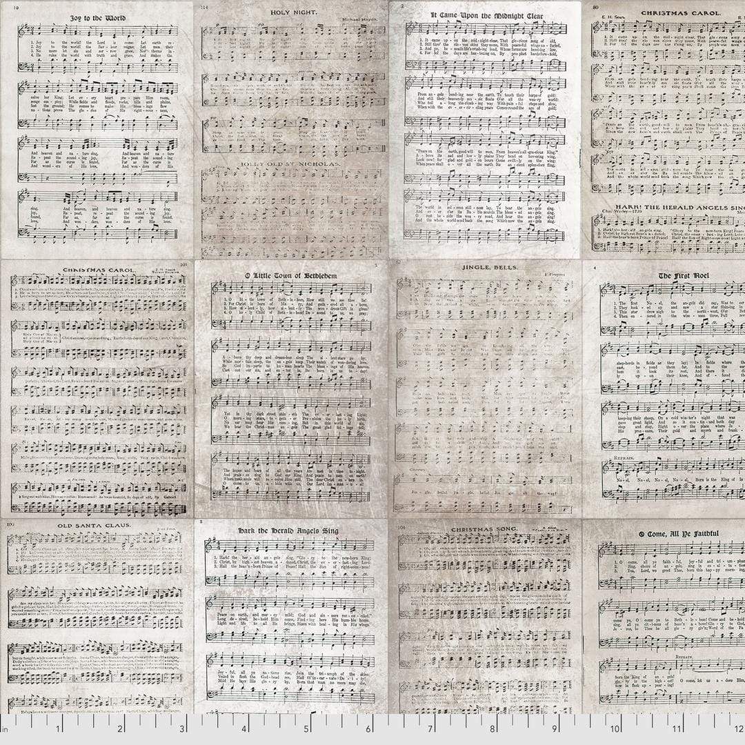 Artistic Quilts with Color Fabric Tim Holtz  Eclectic Elements Christmastime - CLASSIC CAROL SKU# PWTH161.NEUTRAL SHIPPING JUNE 2021