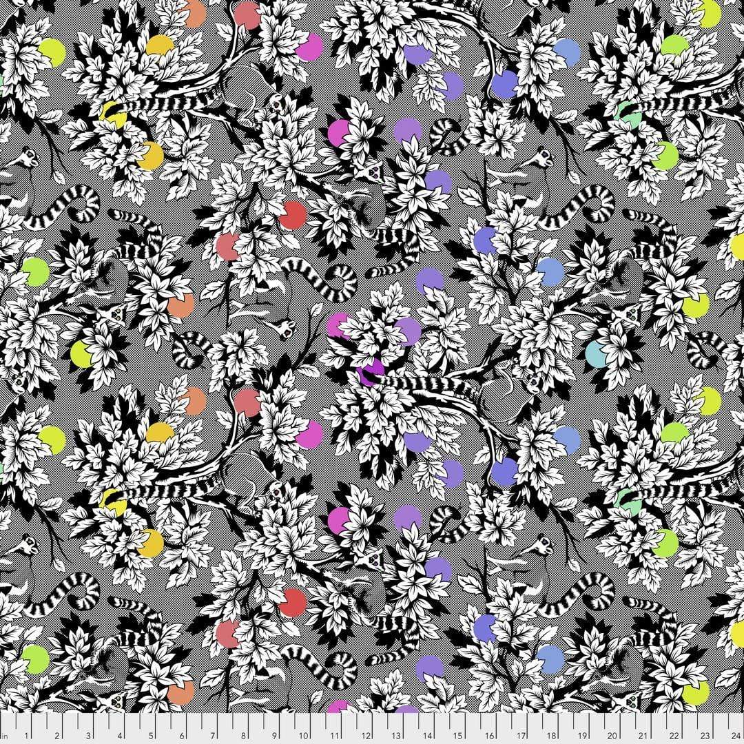 Artistic Quilts with Color Fabric Tula Pink LINEWORKS - LEMUR ME ALONE - SKU #PWTP154.INK