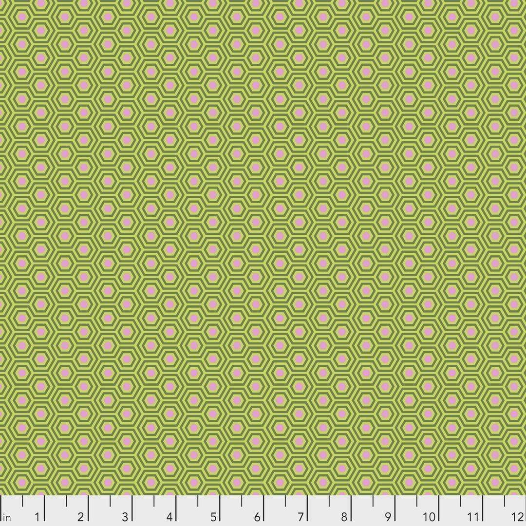 Artistic Quilts with Color Fabric Tula Pink True Colors - Hexy - JUNIPER SKU #PWTP150.JUNIPER