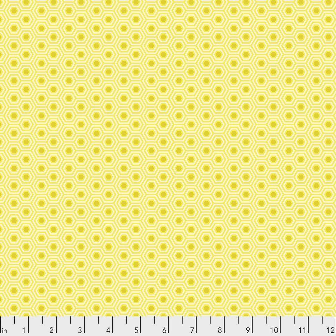 Artistic Quilts with Color Fabric Tula Pink True Colors - Hexy - SUNSHINE SKU #PWTP150.SUNSHINE