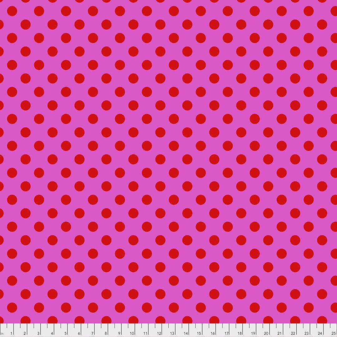 Artistic Quilts with Color Fabric Tula Pink True Colors - Pom Poms - PEONY SKU #PWTP118.PEONY