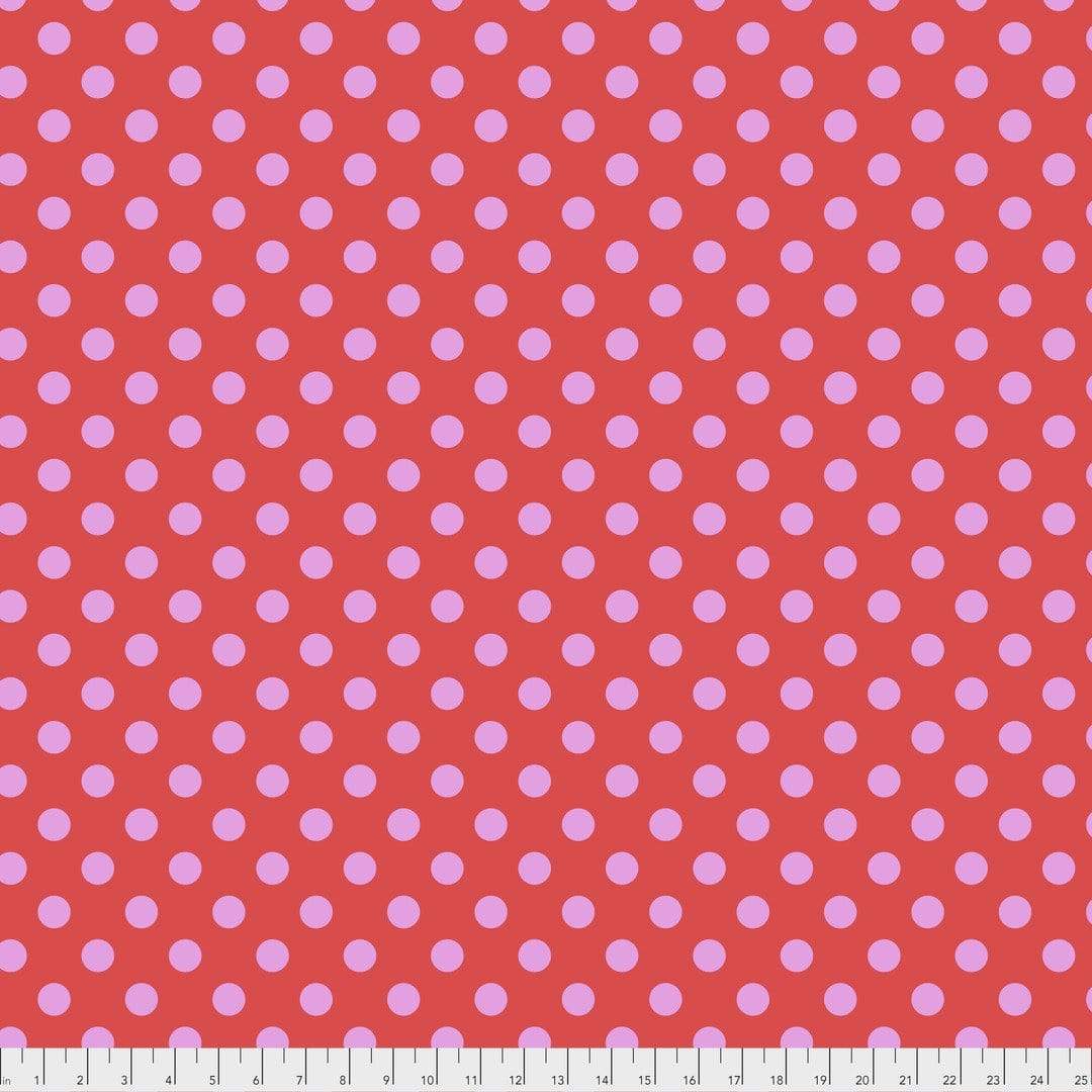 Artistic Quilts with Color Fabric Tula Pink True Colors - Pom Poms - POPPY SKU #PWTP118.POPPY