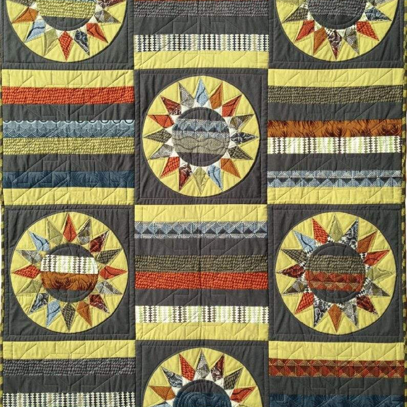 Artistic Quilts with Color FAT ROBIN 16-POINT MARINER'S COMPASS BOOK AND RULER COMBO