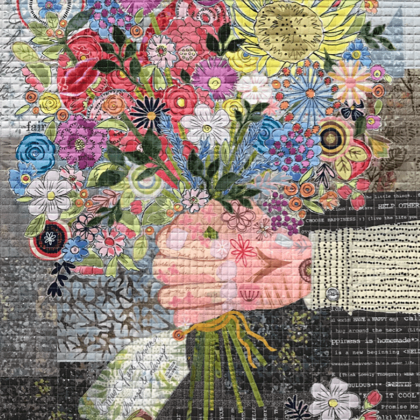 Artistic Quilts with Color pattern Always & Always Collage Quilt Kit by Laura Heine