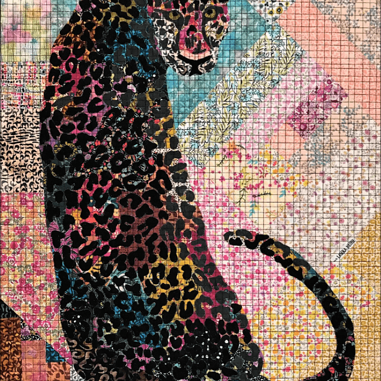Artistic Quilts with Color pattern Shadow Collage Quilt Kit by Laura Heine