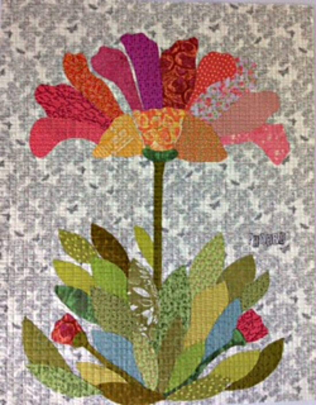 Artistic Quilts with Color Phoebe Flower by Laura Heine for Fiberworks