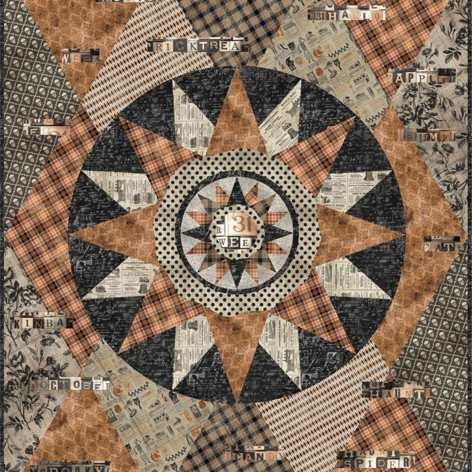 Artistic Quilts with Color Quilt Kit TIM HOLTZ - HARLEQUIN HALLOWEEN QUILT KIT