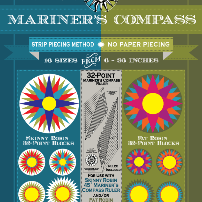 Artistic Quilts with Color ROBIN RUTH - 32-POINT MARINER'S COMPASS BOOK AND RULER COMBO