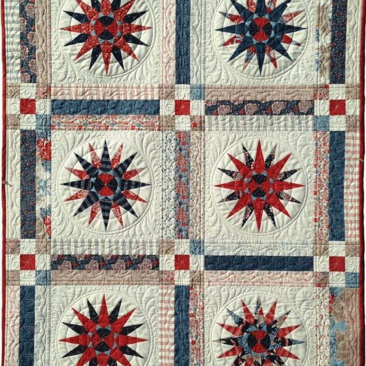 Artistic Quilts with Color SKINNY ROBIN 16-POINT MARINER'S COMPASS BOOK AND RULER COMBO