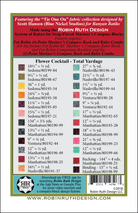 Artistic Quilts with Color template ROBIN RUTH - FLOWER COCKTAIL PATTERN