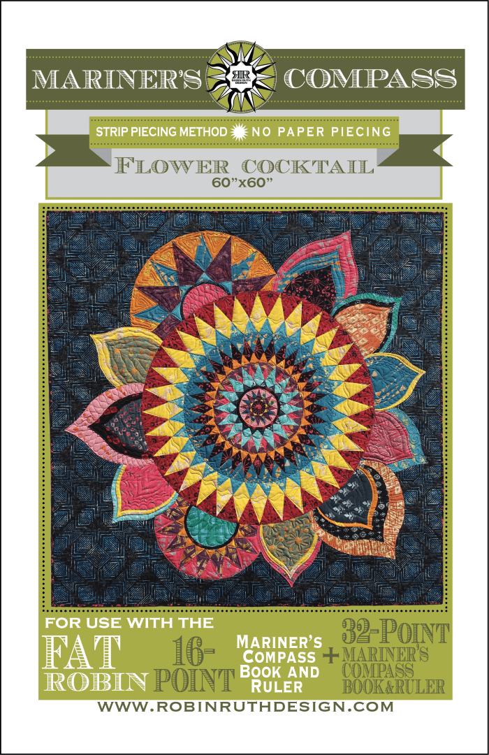 Artistic Quilts with Color template ROBIN RUTH - FLOWER COCKTAIL PATTERN