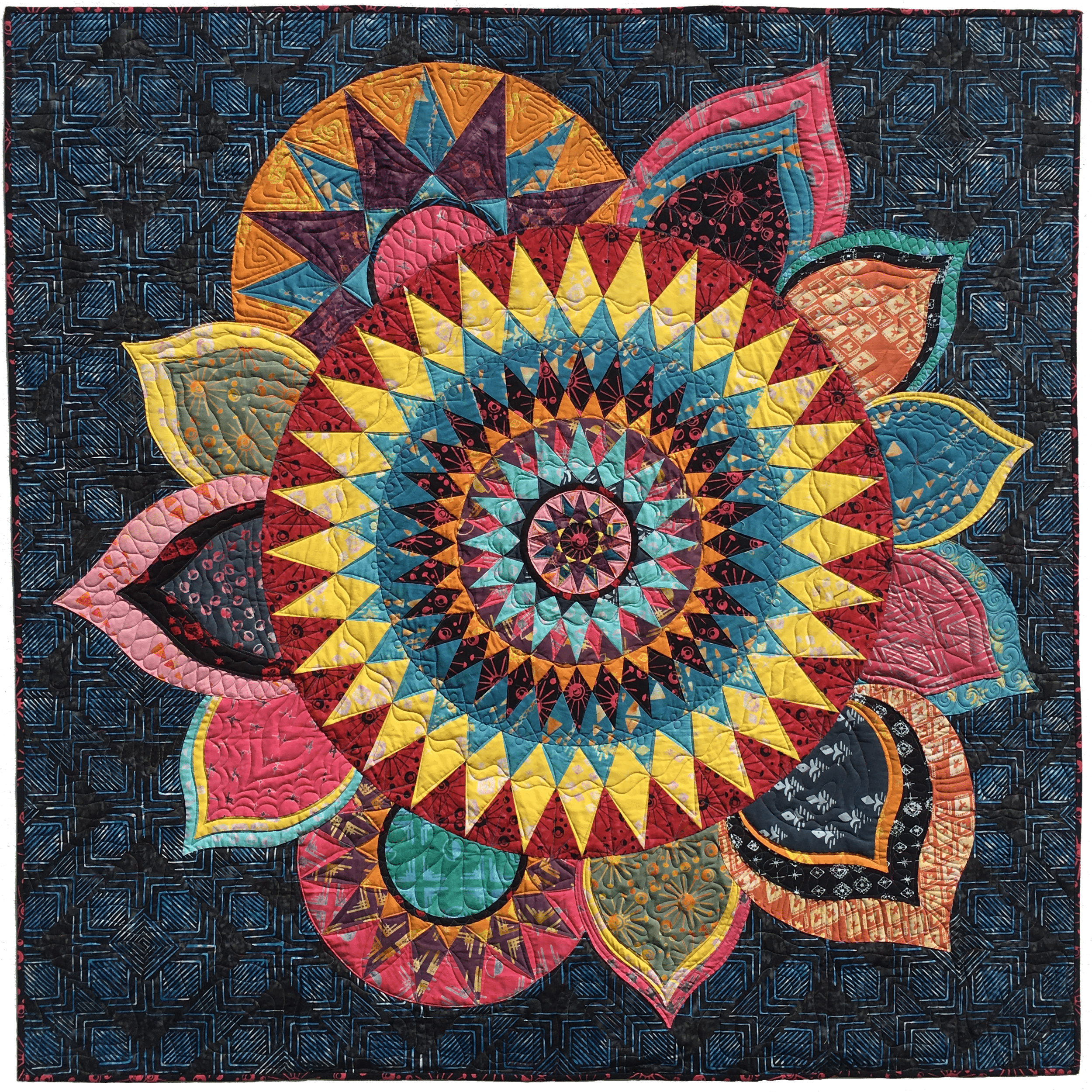 Artistic Quilts with Color template ROBIN RUTH - FLOWER COCKTAIL PATTERN