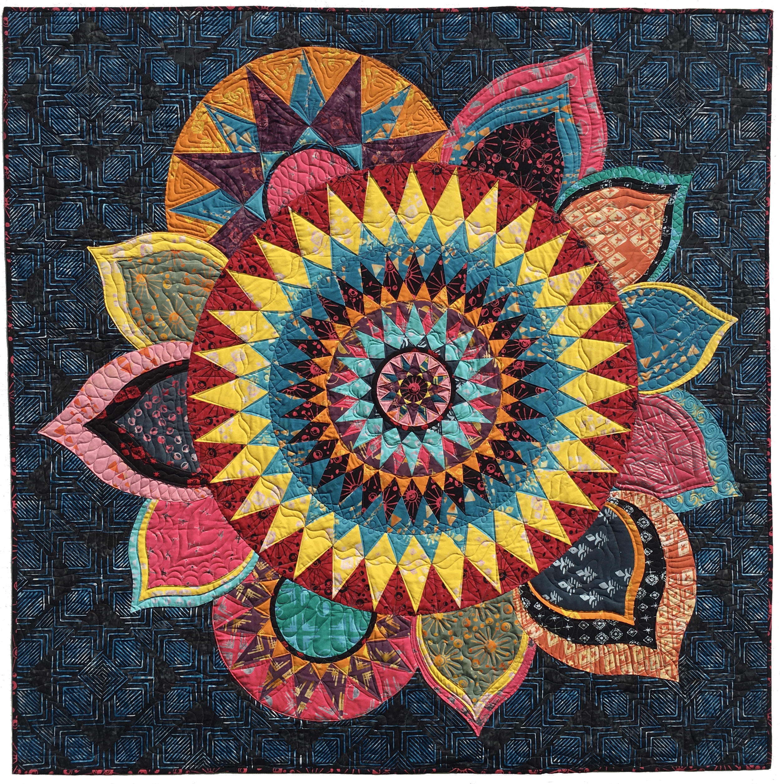 Artistic Quilts with Color template ROBIN RUTH - FLOWER COCKTAIL PATTERN