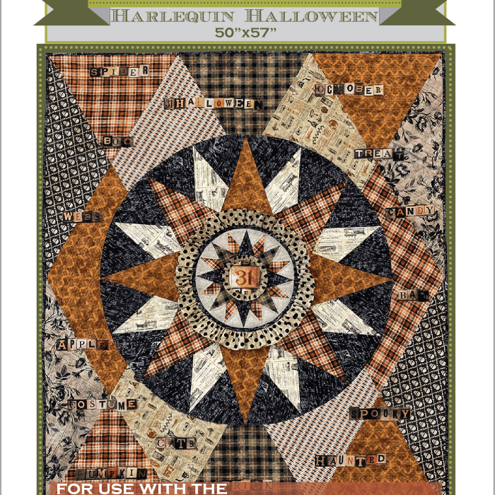 Artistic Quilts with Color template ROBIN RUTH - HARLEQUIN HALLOWEEN PATTERN