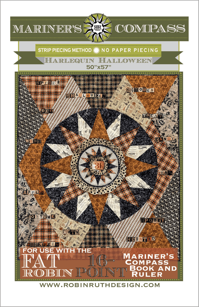 Artistic Quilts with Color template ROBIN RUTH - HARLEQUIN HALLOWEEN PATTERN