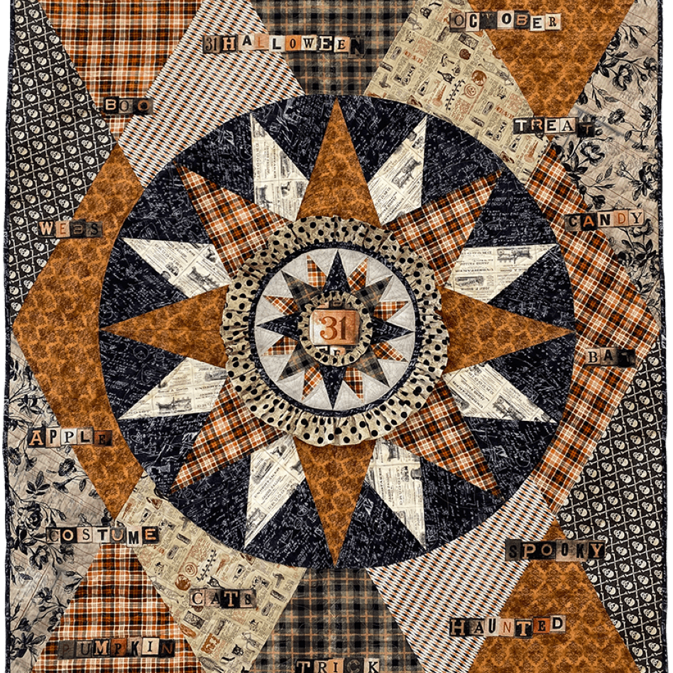 Artistic Quilts with Color template ROBIN RUTH - HARLEQUIN HALLOWEEN PATTERN