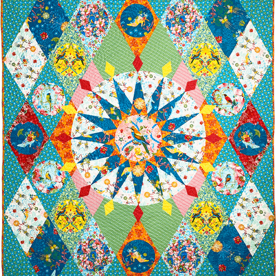 Artistic Quilts with Color template THE QUEEN'S DREAM Skinny Robin 16-Point Mariner’s Compass Book and Ruler combo