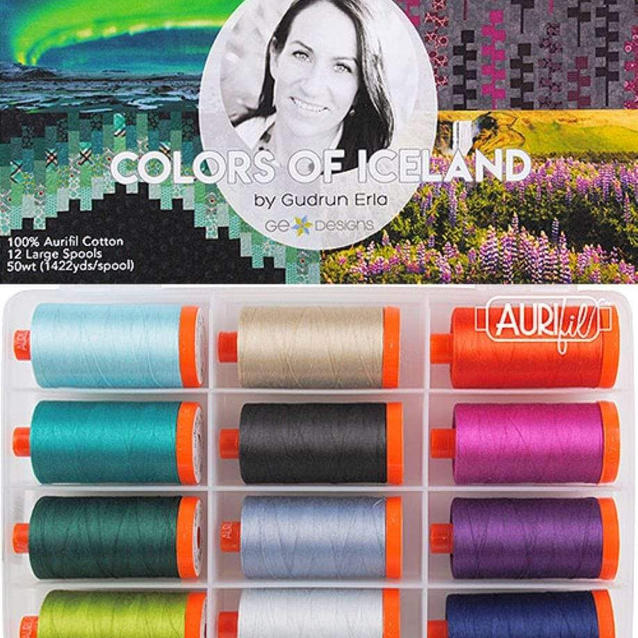 Artistic Quilts with Color Thread Colors of Iceland by Gudrun Erla