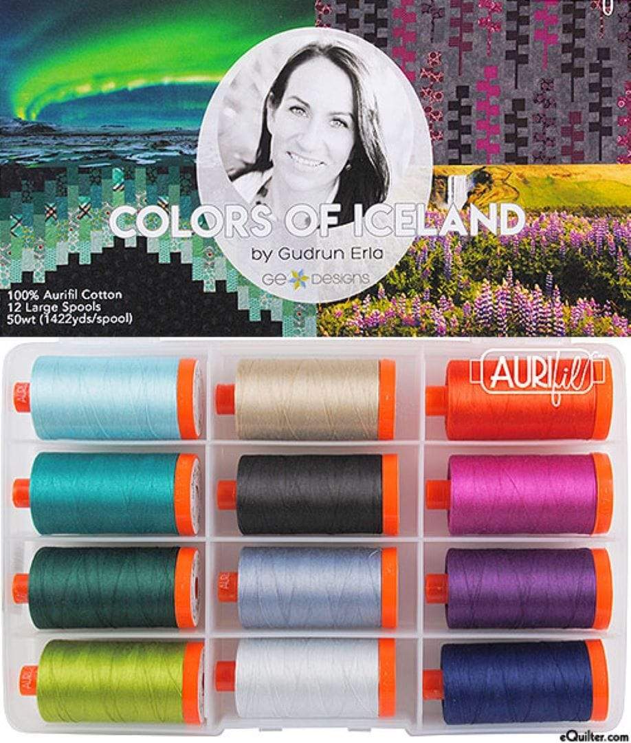 Artistic Quilts with Color Thread Colors of Iceland by Gudrun Erla