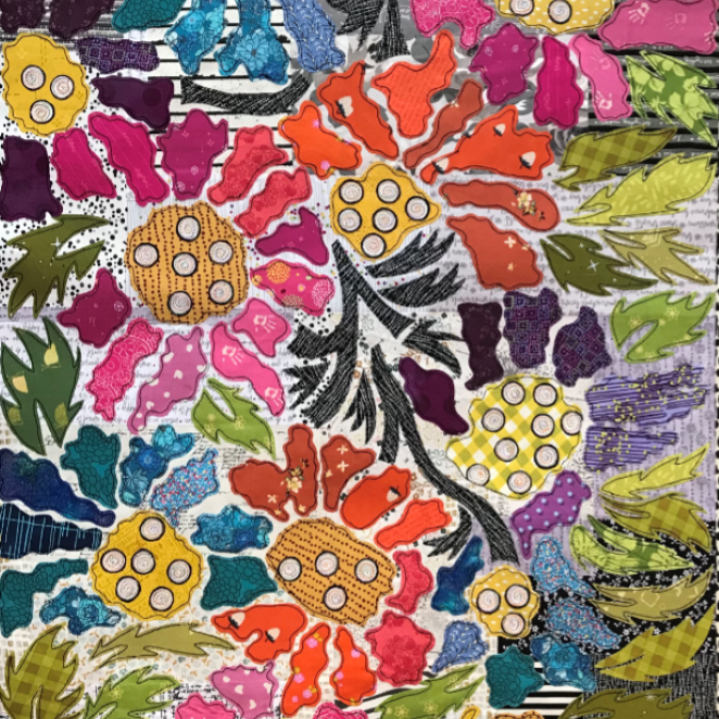 Laura Heine - Boho Bloom Pattern - Block #3 - Artistic Quilts with Color
