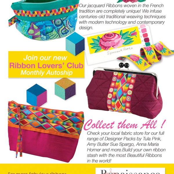 RENAISSANCE RIBBONS - KAAFFE FASSETT SPANISH ROSE - DESIGNER PACK - Artistic Quilts with Color