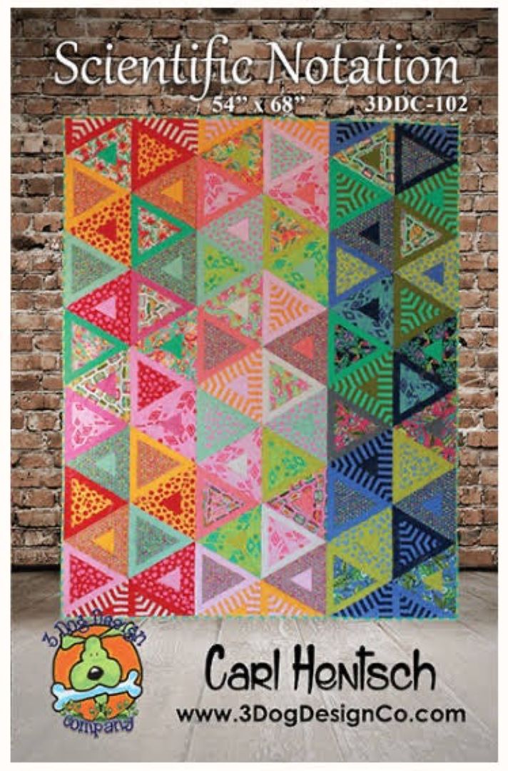 3 DOG DESIGN CO - SCIENTIFIC NOTATION PATTERN - Artistic Quilts with Color