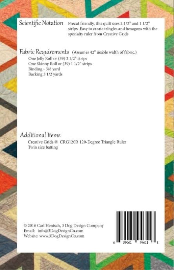 3 DOG DESIGN CO - SCIENTIFIC NOTATION PATTERN - Artistic Quilts with Color