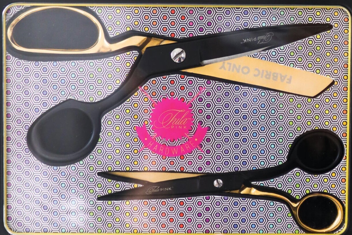 Tula Pink Limited Edition Black & Gold Scissor Tin