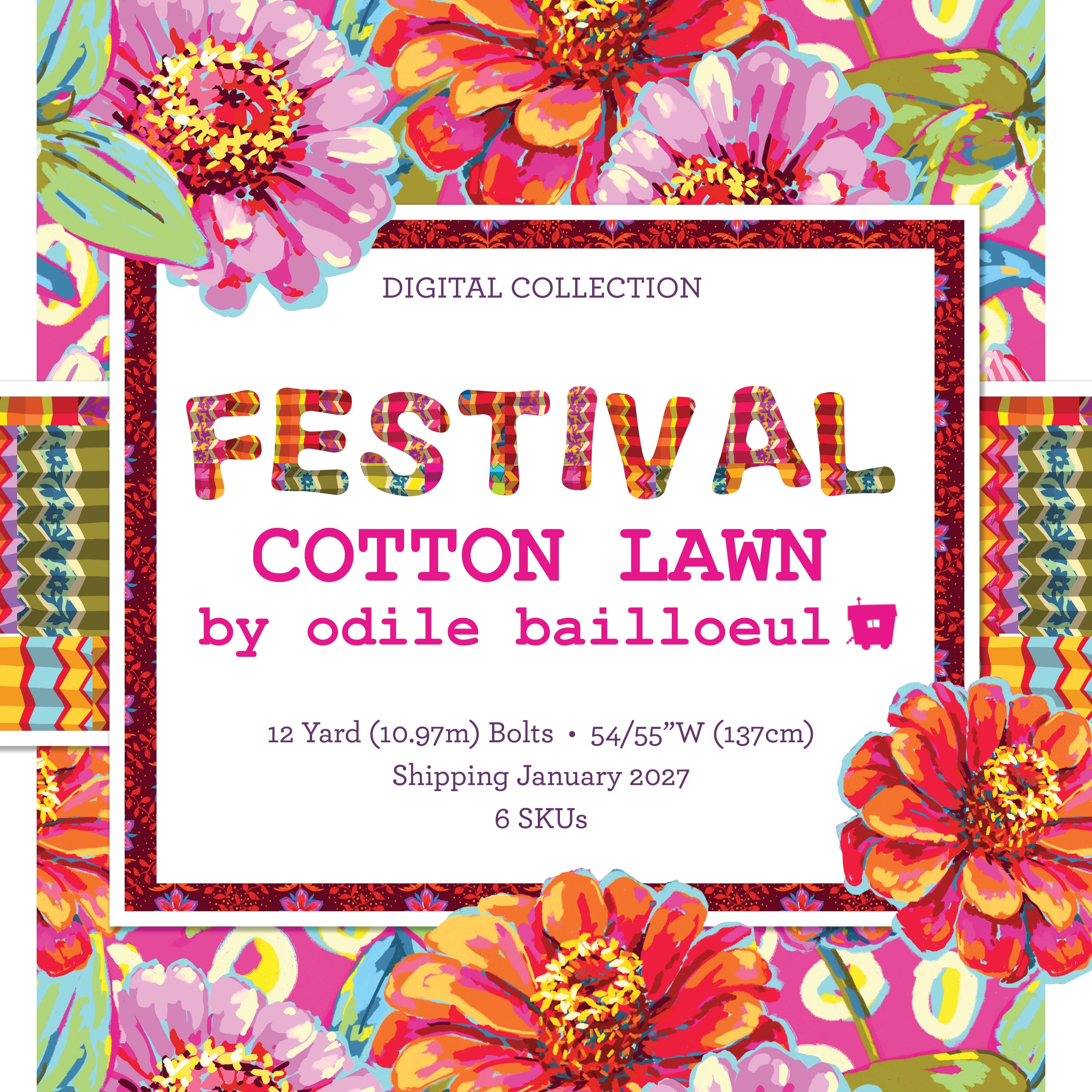 ODILE BAILLOEUL - Festival Cotton Lawn, SHIPPING January 2027