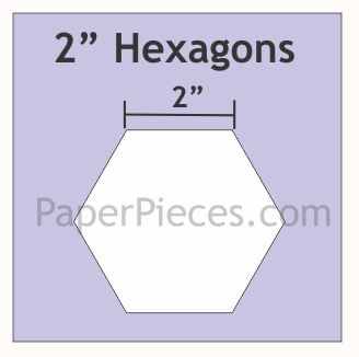 2" Hexagons  Paper Pieces - Small Pack, 25 Pieces
