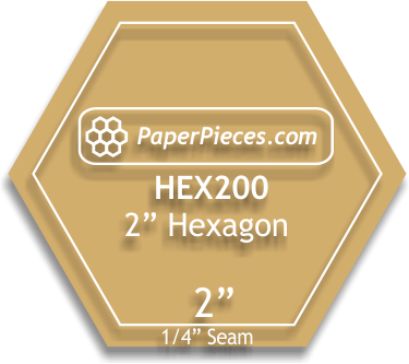 Acrylic Template- Hexagon 2",  1/4" Seam