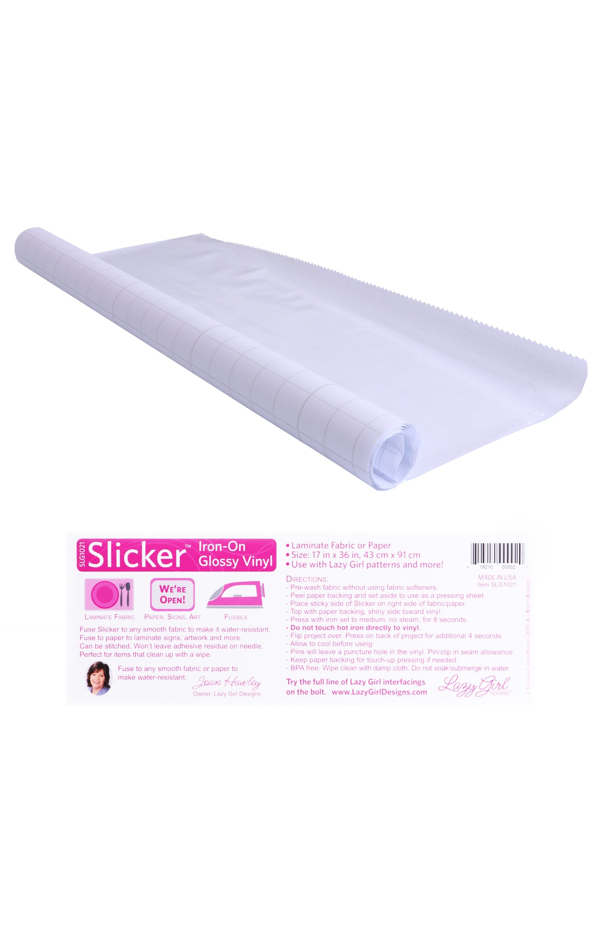 Slicker Iron-On Vinyl Interfacing, 17 x 36in