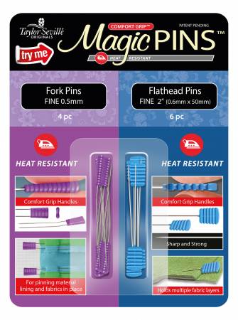 Magic Pins Fork and Flat Head Sample Card