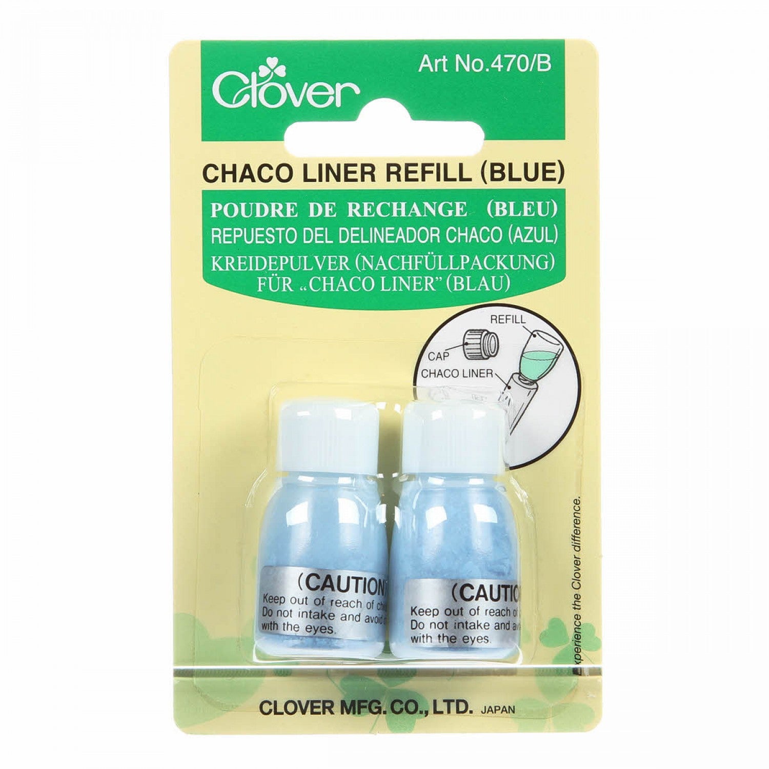 CLOVER Chaco Liner Chalk Refill Blue Artistic Quilts with Color