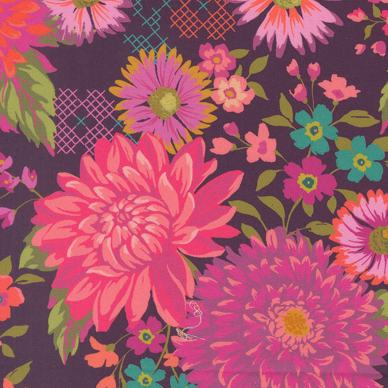 CRYSTAL MANNING - Parlor - Happy Blooms, Plum 511960-26