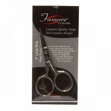 FAMORE - Famore 4in Large Ring Fine Point Curved Embroidery Scissor