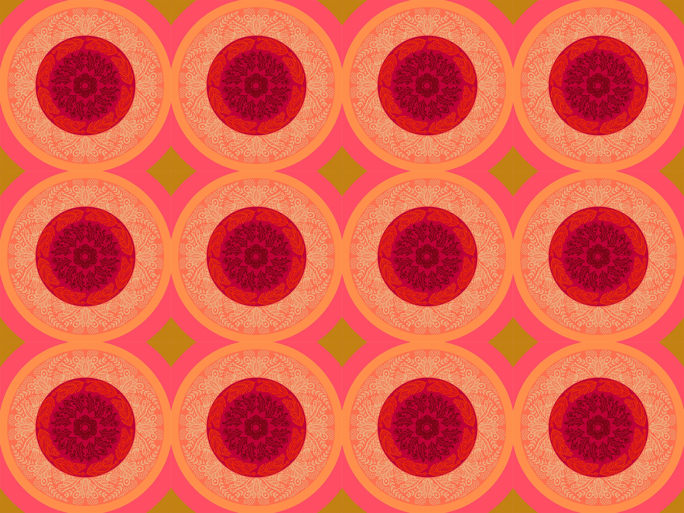 ANNA MARIA PARRY - Perennial Borders - Doily, Taffy AMT138-38C