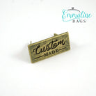 EMMALINE BAGS - Metal Bag Label "Custom Made", Antique Brass