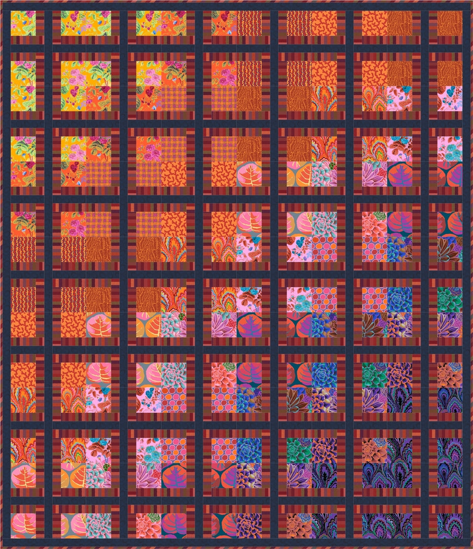 KAFFE FASSET COLLECTIVE - FEBRUARY 2025 - Bento Quilt Kit - WARM