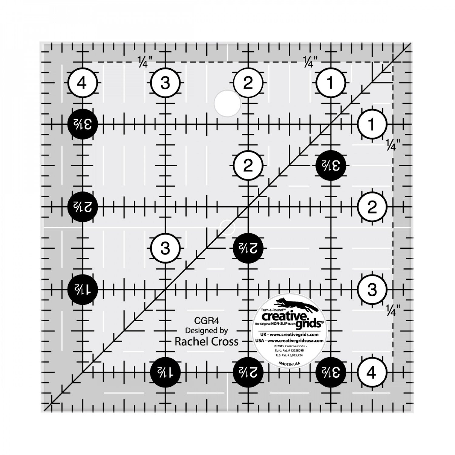 Creative Grids Quilt Ruler 4-1/2in Square