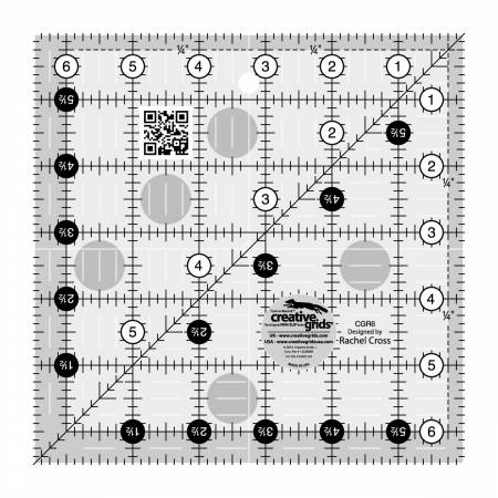 CREATIVE GRIDS QUILT RULER 6-1/2IN SQUARE