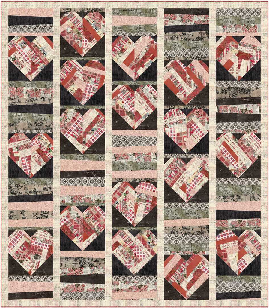 TIM HOLTZ - Palette Red - Country Hearts Quilt Kit