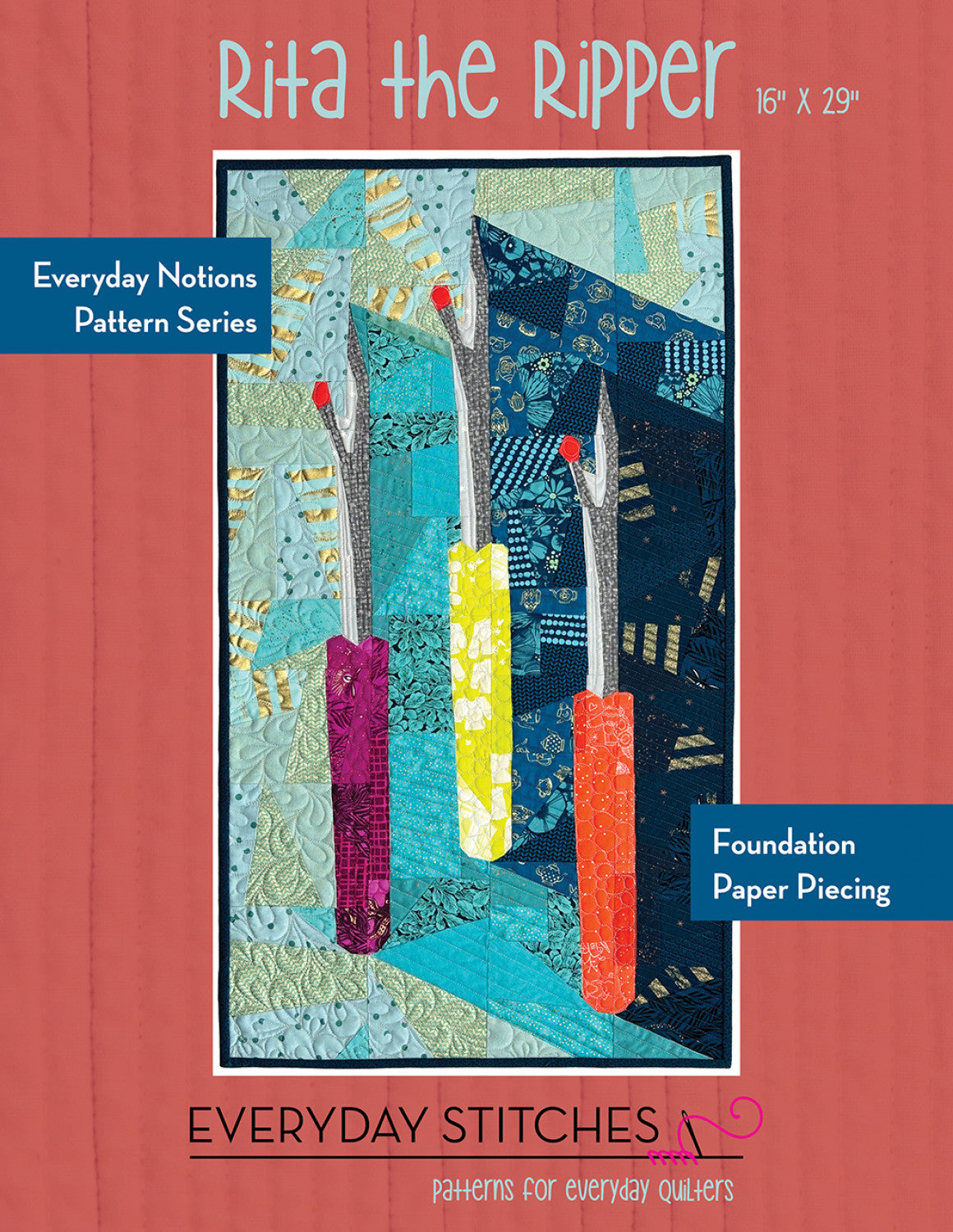 Stitches Ripper Drawing EVERYDAY STITCHES - Rita The Ripper Pattern – Artistic Quilts with ...
