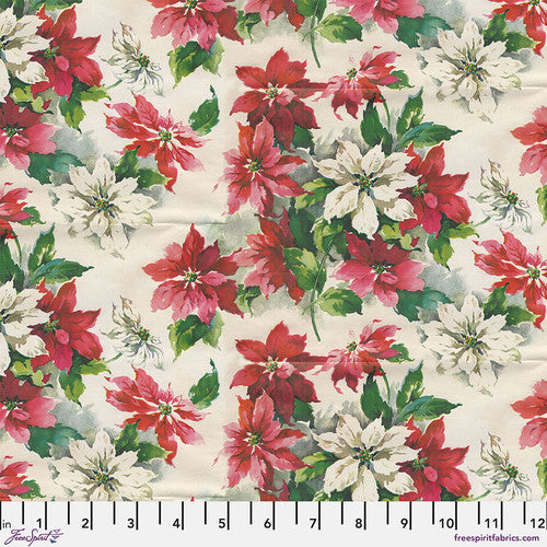 TIM HOLTZ - HOLIDAY PAST - Poinsettia Print Flannel, Multi